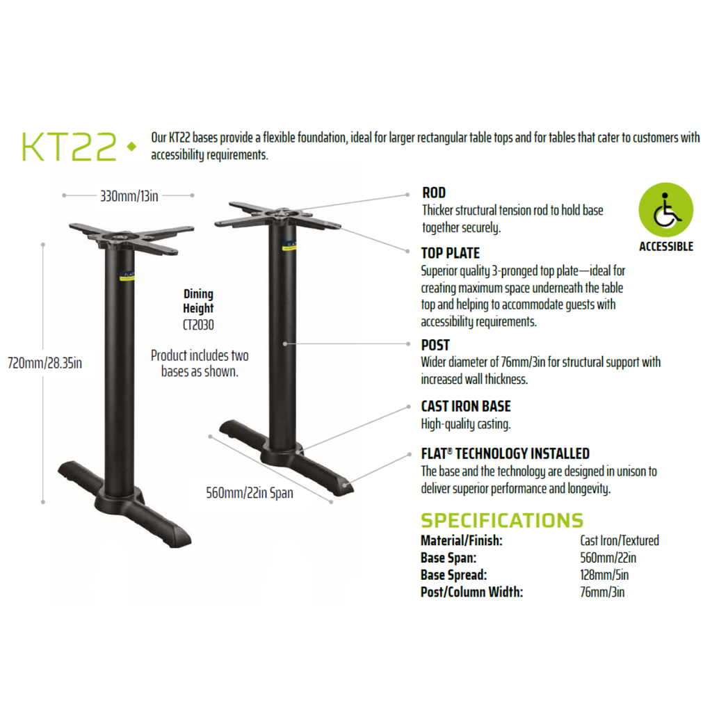 KT22 - Max Top Size 900x2100mm