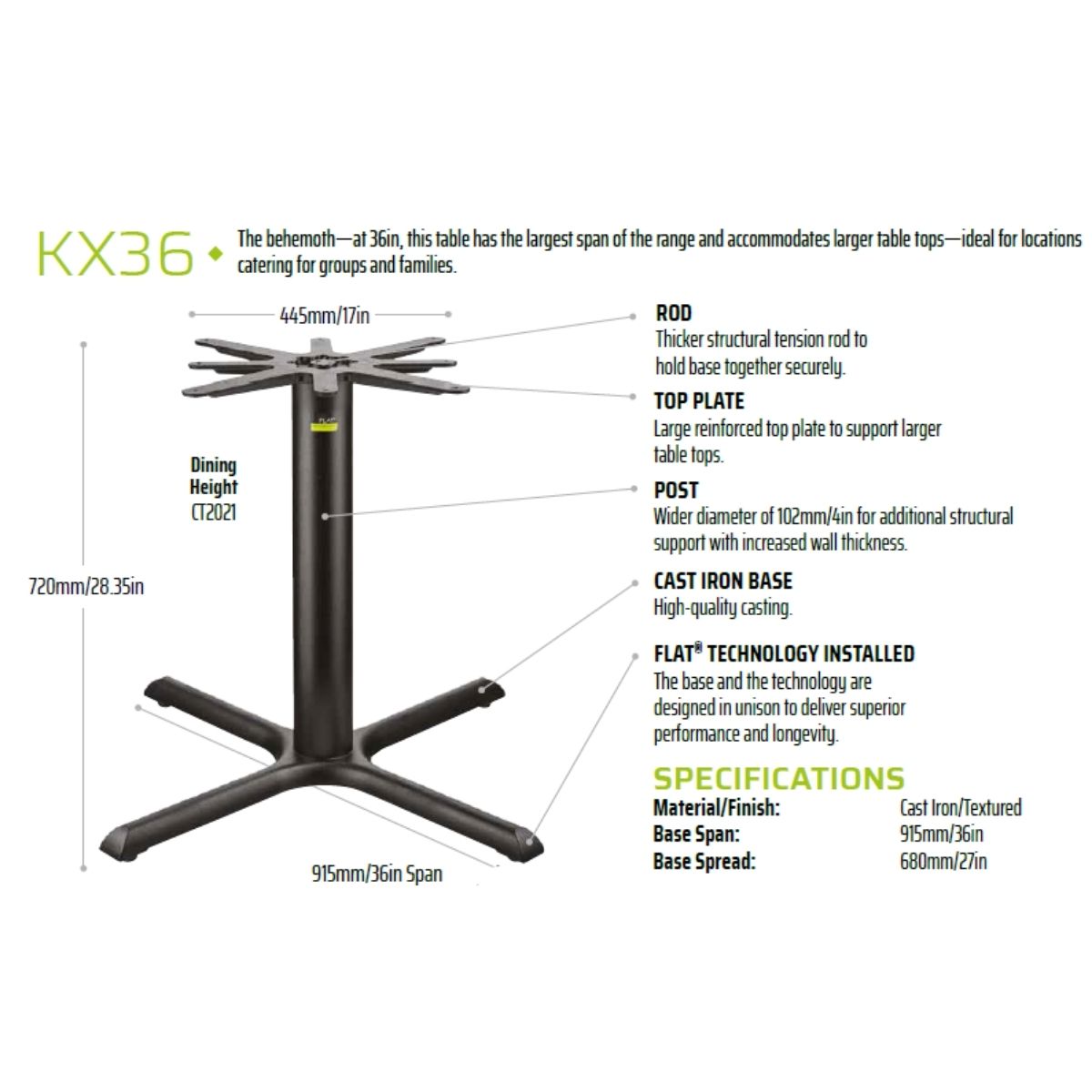 KX36 - Max Top Size Dia 1500mm